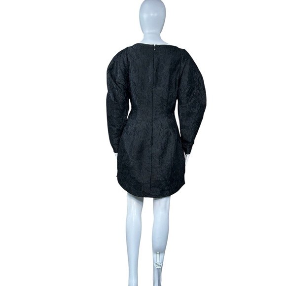 & OTHER STORIES Textured Puff Sleeve Jacquard Dress Sz 4 Goth Witchy Whimsigoth - Picture 11 of 16